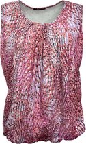 Pink Lady dames top - top ronde hals - elastiek - M106 - roze/wit print - maat S