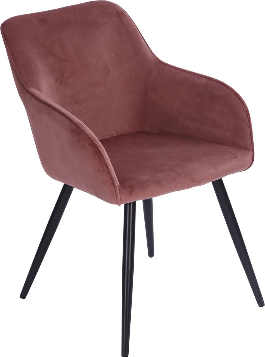 GISELE vintage stoel roze fluweel