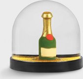 &Klevering - Sneeuwbol - Champagnefles - Decoratie - Feest - Goud / groen - Ø8,5 cm x 8 cm