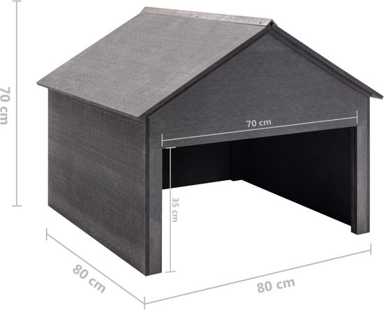 vidaXL - Overkapping - voor - grasmaaier - 80x80x70 - cm - HKC van VidaXL — afbeelding 3