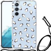 Doorzichtige Silicone Hoesje geschikt voor Samsung Galaxy A54 5G Pinguïn