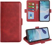 Motorola Moto G53 Hoesje - MobyDefend Luxe Wallet Book Case (Sluiting Zijkant) - Rood - GSM Hoesje - Telefoonhoesje Geschikt Voor Motorola Moto G53