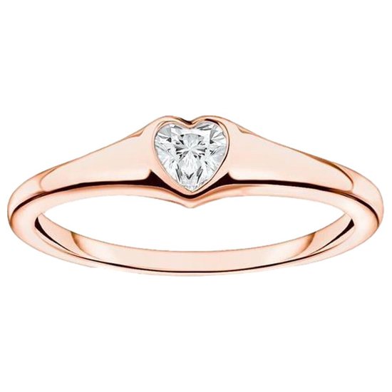 Thomas Sabo Dames Dames ring 925 sterling zilver sterling zilver Zirkonia 0,5 Roségoud 32020607