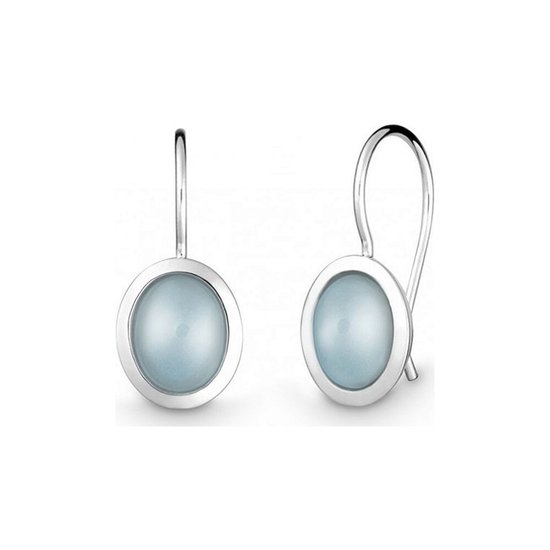 Quinn zilveren oorbellen met blauwe topaas - 035744958