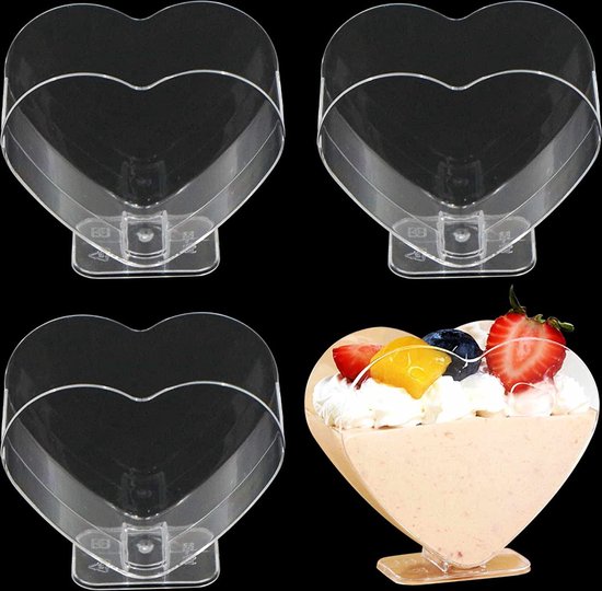 Gobelets à Dessert Mini Bols à Dessert en Forme de Coeur en