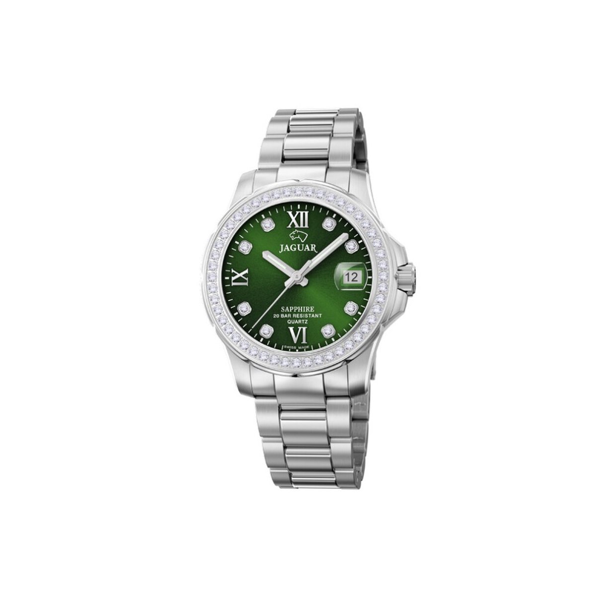 Jaguar Executive Diver Ladies Horloge - Jaguar dames horloge - Groen - diameter 34.5 mm - roestvrij staal
