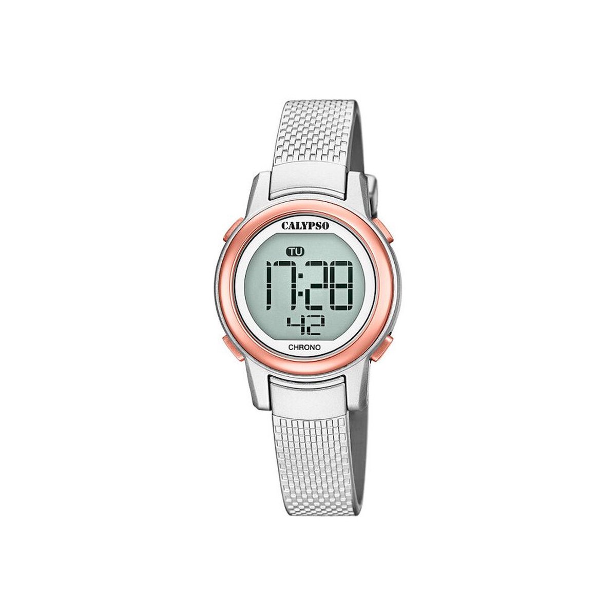 Calypso K5736-2 digitaal horloge 30 mm 100 meter grijs- rosé