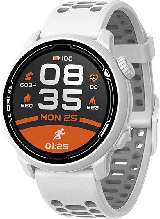 Coros Pace 2 - GPS Sporthorloge - Wit - Siliconen horlogebandje - 42 mm - Coros