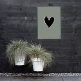MOODZ design | Tuinposter | Buitenposter | Hart | 70 x 100 cm | Groen