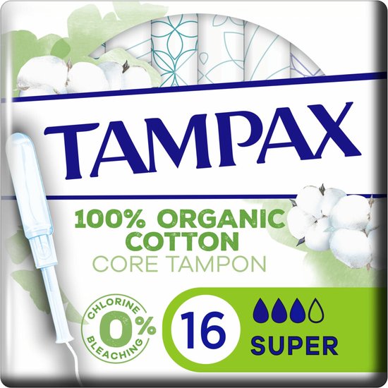 Tampax Tampons Organic Cotton Super 16 stuks