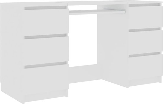vidaXL - Schrijftafel - 140x50x77 - cm - bewerkt - hout - wit