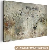 Canvas schilderij - Abstracte bloemen 140x90 - Kamer decoratie accessoires - Schilderijen woonkamer kunst - Wanddecoratie slaapkamer - Muurdecoratie keuken - Wanddoek interieur binnen - Woondecoratie huis - Wall art woonaccessoires