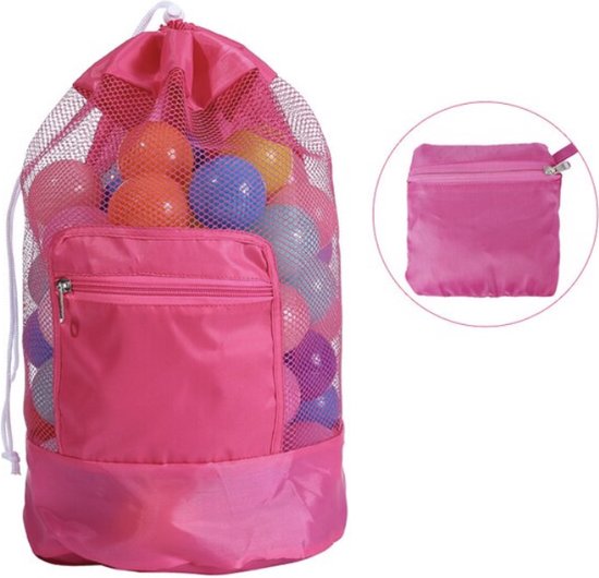 Strandtas Roze - beach bag - speelgoed opbergtas - mesh bag
