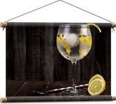 Textielposter - Gin Tonic met Citroenschijfjes - 60x40 cm Foto op Textiel