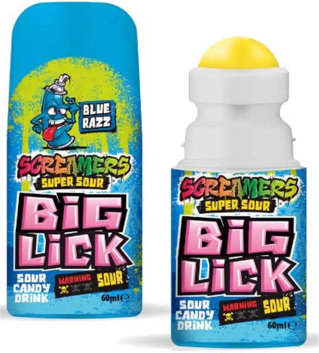 Screamers Super Sour Big Lick 12 stuks - Zuur snoep -Snoeproller - Sour Candy Drink