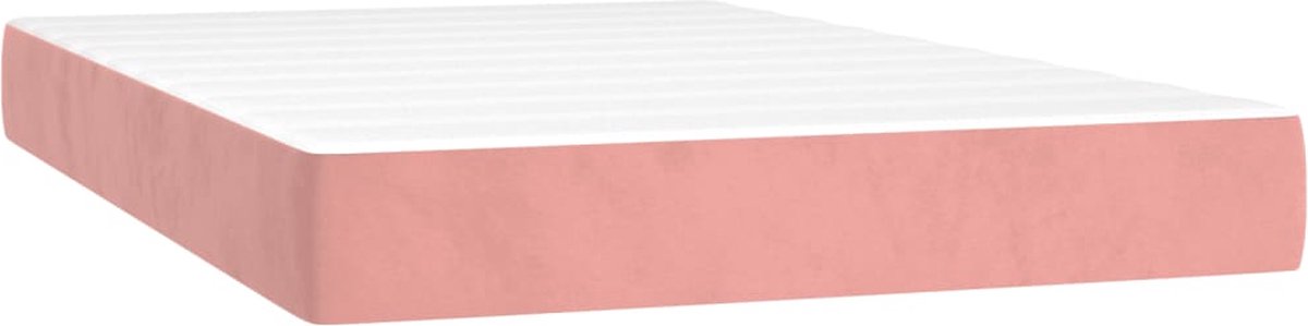 vidaXL - Pocketveringmatras - medium - 120x200x20 - cm - fluweel - roze