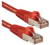 LINDY 47161 RJ45 Netwerkkabel, patchkabel CAT 6A S/FTP 0.50 m Rood 1 stuk(s)