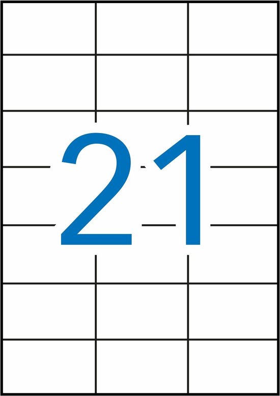 Büroring Etiketten, A4, 70 x 42,3mm, 2100 Etiketten
