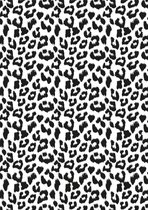 Inpakpapier cadeaupapier Leopard Panter Zwart Wit - Vellen: Gevouwen 50x70 - 250st