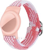 Armband geschikt voor Apple airtag rose Wit