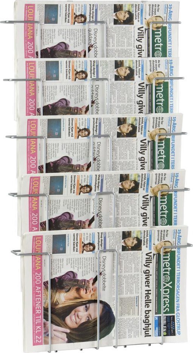 TWIN Agenda. Krantenhouder A3, 5-vaks. Wandmodel