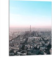 Dibond - Parijs - Eiffeltoren - Stad - Gebouwen - Kleuren - 75x100 cm Foto op Aluminium (Wanddecoratie van metaal)