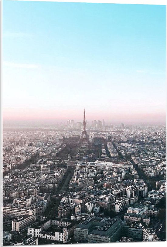 Acrylglas - Parijs - Eiffeltoren - Stad - Gebouwen - Kleuren - 60x90 cm Foto op Acrylglas (Met Ophangsysteem)