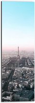 Dibond - Parijs - Eiffeltoren - Stad - Gebouwen - Kleuren - 20x60 cm Foto op Aluminium (Wanddecoratie van metaal)