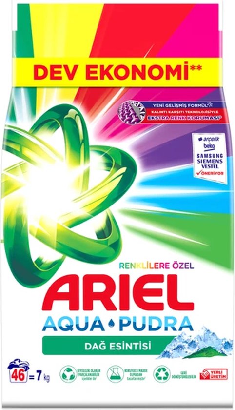 Ariel - Aqua Pudra - Wasmiddel - Color - 46 wasbeurten - 7 kg | bol