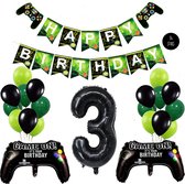 Snoes Mega Game Gamers Helium Verjaardags Ballonnen Feestdecoratie Black Cijfer Ballon nr 3