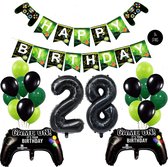 Snoes Mega Game Gamers Helium Verjaardags Ballonnen Feestdecoratie Black Cijfer Ballon nr 28