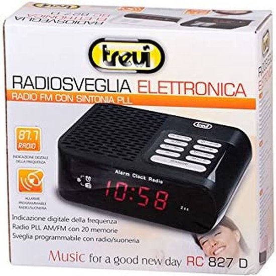 Trevi RC 827 D radio Klok Digitaal Zwart