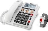Téléphone GEEMARC CL610 - avec émetteur d'alarme SOS - amplification 40 dB - malentendants - téléphone d'urgence