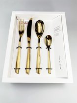 EME 6 persoons bestek set Goud (24-delig) vorken, lepels, messen koffielepels - vaatwasser bestendig - goud