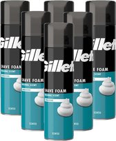 Bol.com Gillette Scheerschuim - Original Scent - Gevoelige Huid - 6x 200ml - Voordeelverpakking aanbieding