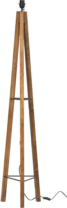 MUST Living Floorlamp Porto Cristo NATURAL,160x30x30 cm, rustic recycled teakwood, without shade