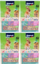 Vitakraft - Snack pour rongeurs - Mix de lapins nains Krackers - Noix, fruits des bois et légumes - 112 grammes par 4 boîtes