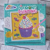 Diamond paintng in frame, cupcake