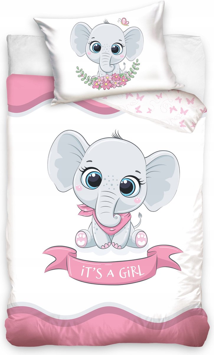 Parure Disney Parure de lit bébé Minnie Mouse rose 100x135 couette +  oreiller 40x60 cm, 100% coton