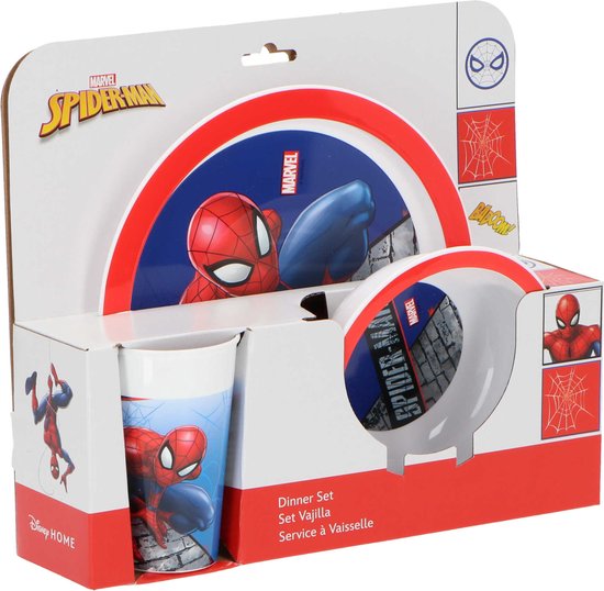 Marvel Spider-Man - Ontbijtset - Dinerset - Lunchset - Bord - Kom - Beker - Spiderman - Spider-Man