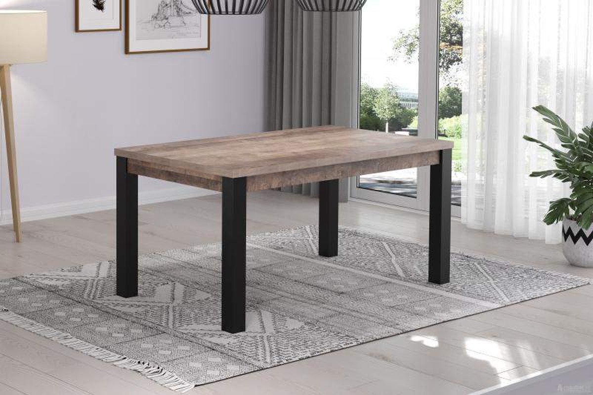 Eerbeek Eettafel 160cm - Eiken Houtlook - Rechthoekige Eettafel - Eetkamertafel - 6 personen