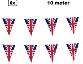 6x Vlaggenlijn Verenigd Koninkrijk 10 meter - Great Britain - Union jack - Landen festival thema feest vlaglijn verjaardag fun party