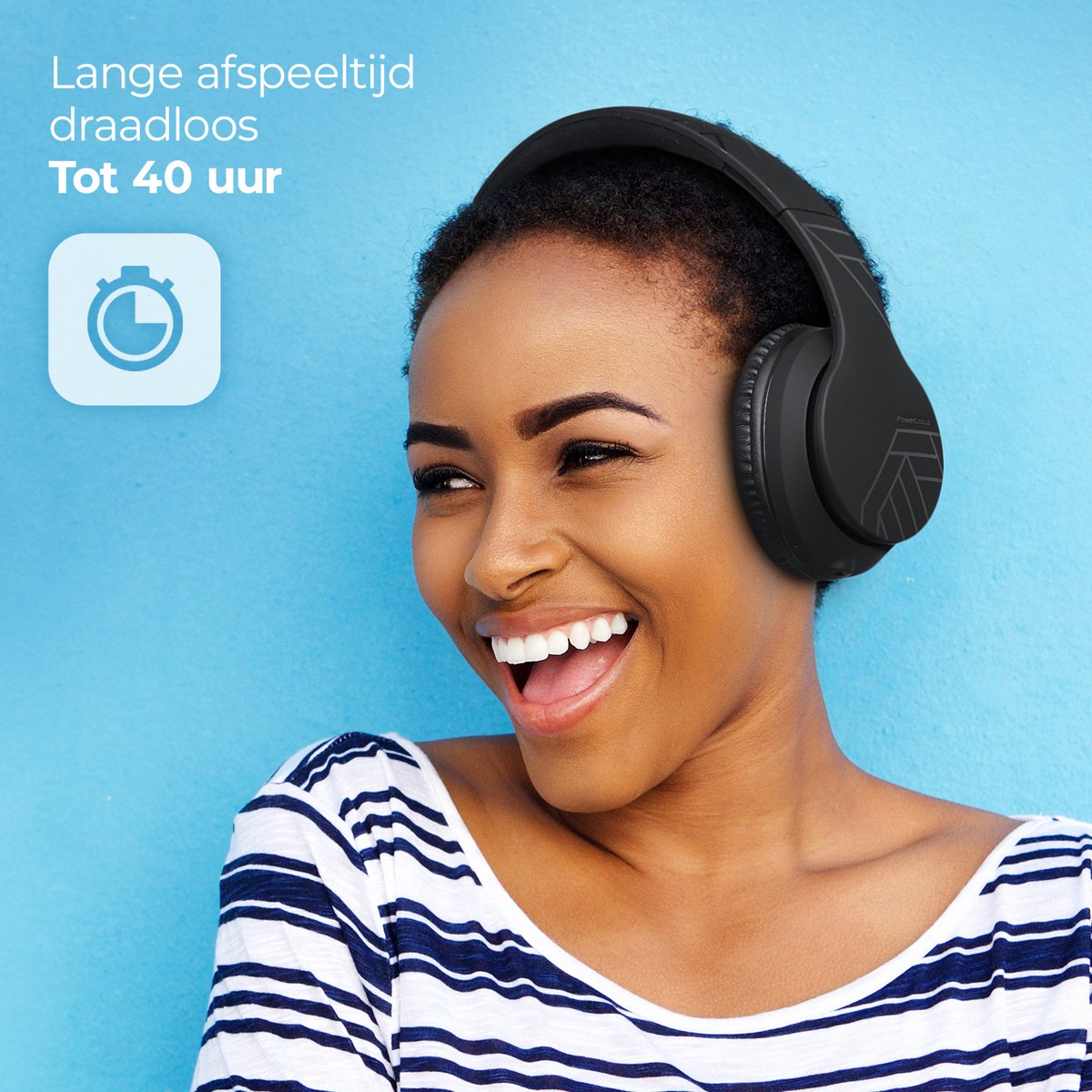 PowerLocus P6 Draadloze Over-Ear Koptelefoon Inklapbaar - Bluetooth Hoofdtelefoon - Met microfoon - Zwart – foto 8