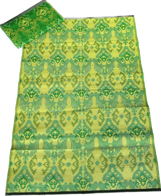 Plastic vloerkleed - buitenkleed 120x180cm groen/geel