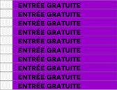 CombiCraft Standaard Bedrukte Polsbandjes ENTRÉE GRATUITE - Paars - 50 stuks (FR)