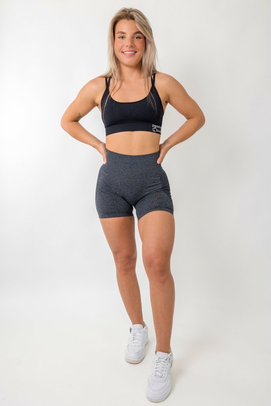 Foto: Peachy bum contour seamless shorts sportkleding dames sportbroek dames korte legging korte broek donkergrijs maat l