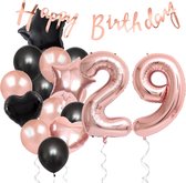 Snoes Ballonnen 29 Jaar Feestpakket – Versiering – Verjaardag Set Liva Rose Cijferballon 29 Jaar -Heliumballon