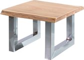 Rootz Salontafel - Acaciahout - Metalen frame - Rustiek Bruin - Kleine massief houten woonkamertafel - Salontafel in landelijke stijl - 58x40x60cm