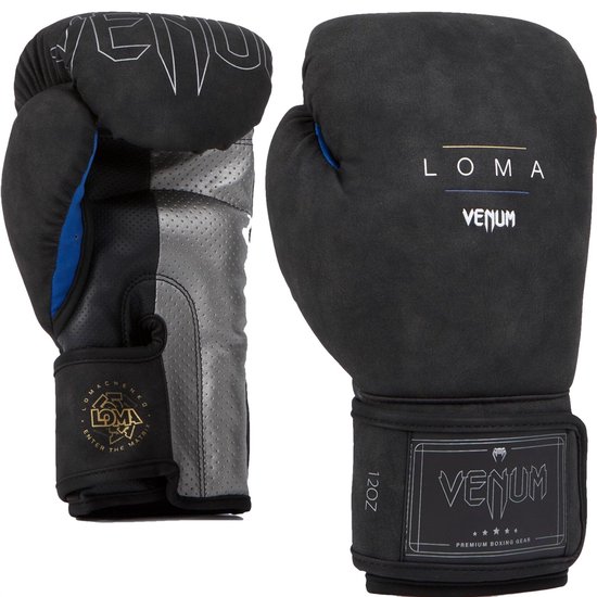 Foto: Venum loma classic bokshandschoenen zwart blauw 14 oz