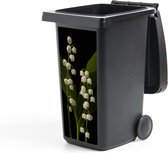 Container sticker Twee Lelietje van Dalen bloemen in het donker - 38x80 cm - Kliko sticker
